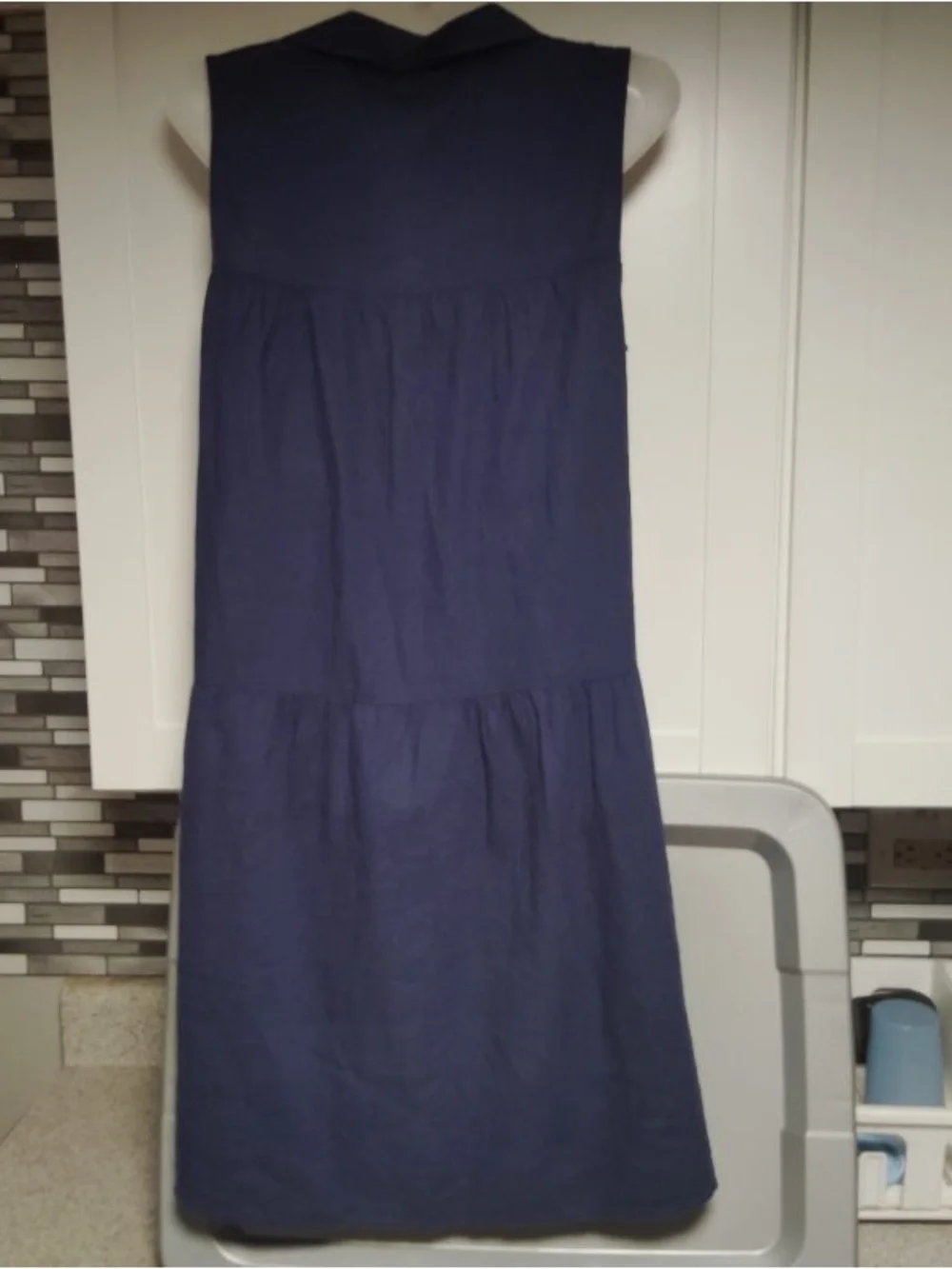 Cupio Linen Blend Sleeveless Button-Front Midi Dress Sz-S - Picture 2 of 7